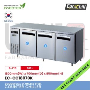 3 Doors Counter Bench Chiller EC-CC18070K