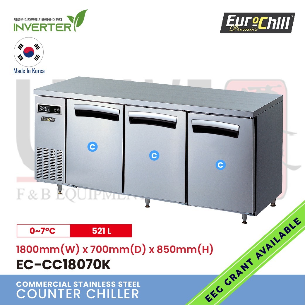 3 Doors Counter Bench Chiller EC-CC18070K