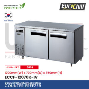 2 Doors Counter Bench Freezer ECCF-12070K-IV