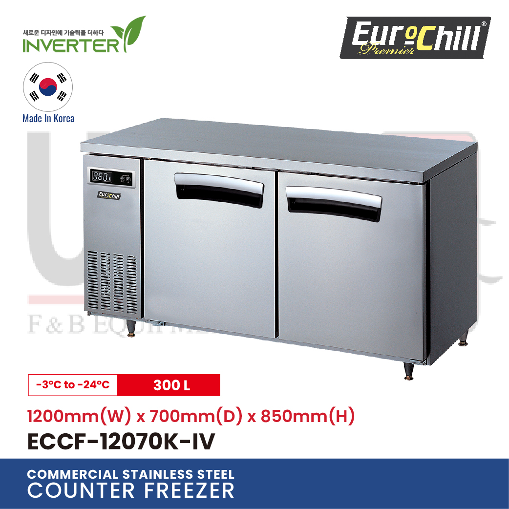 2 Doors Counter Bench Freezer ECCF-12070K-IV