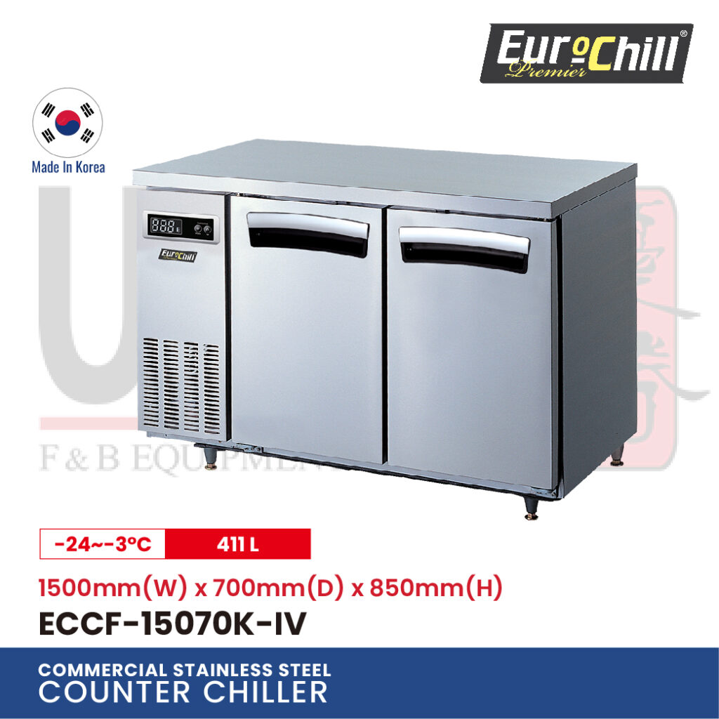 2 Doors Counter Bench Freezer ECCF-15070K-IV