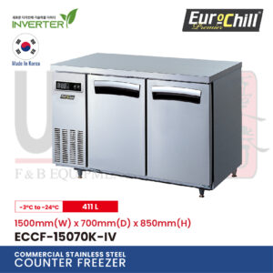 2 Doors Counter Bench Freezer ECCF-15070K-IV