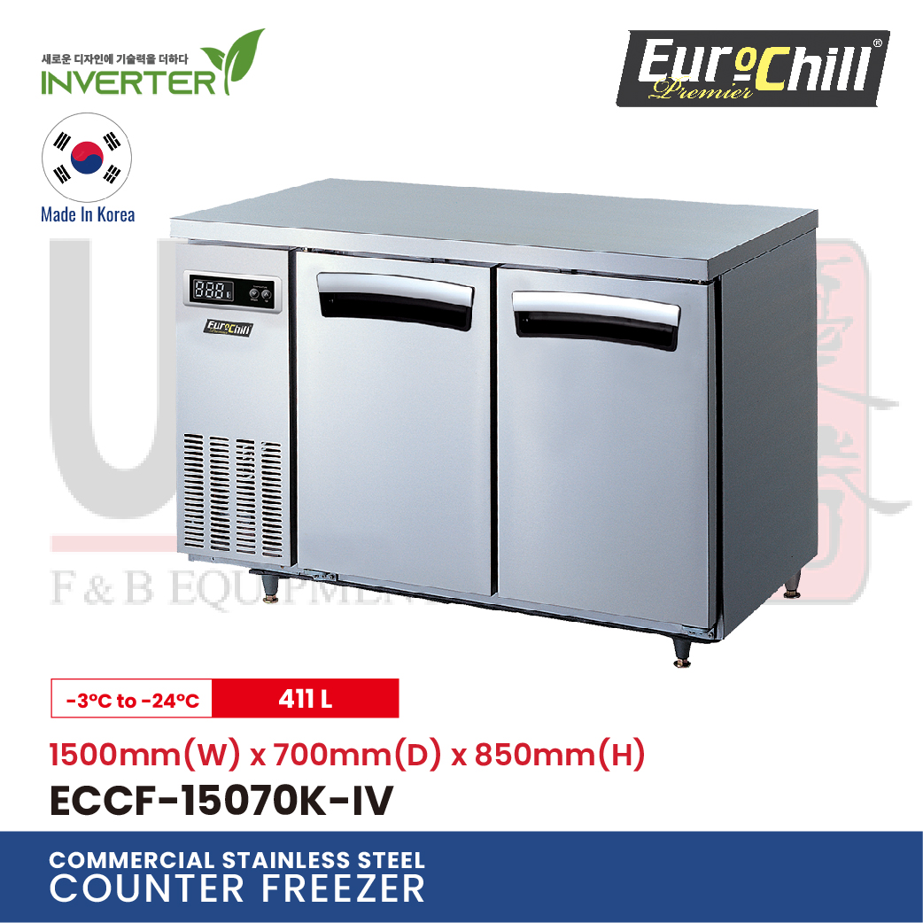 2 Doors Counter Bench Freezer ECCF-15070K-IV