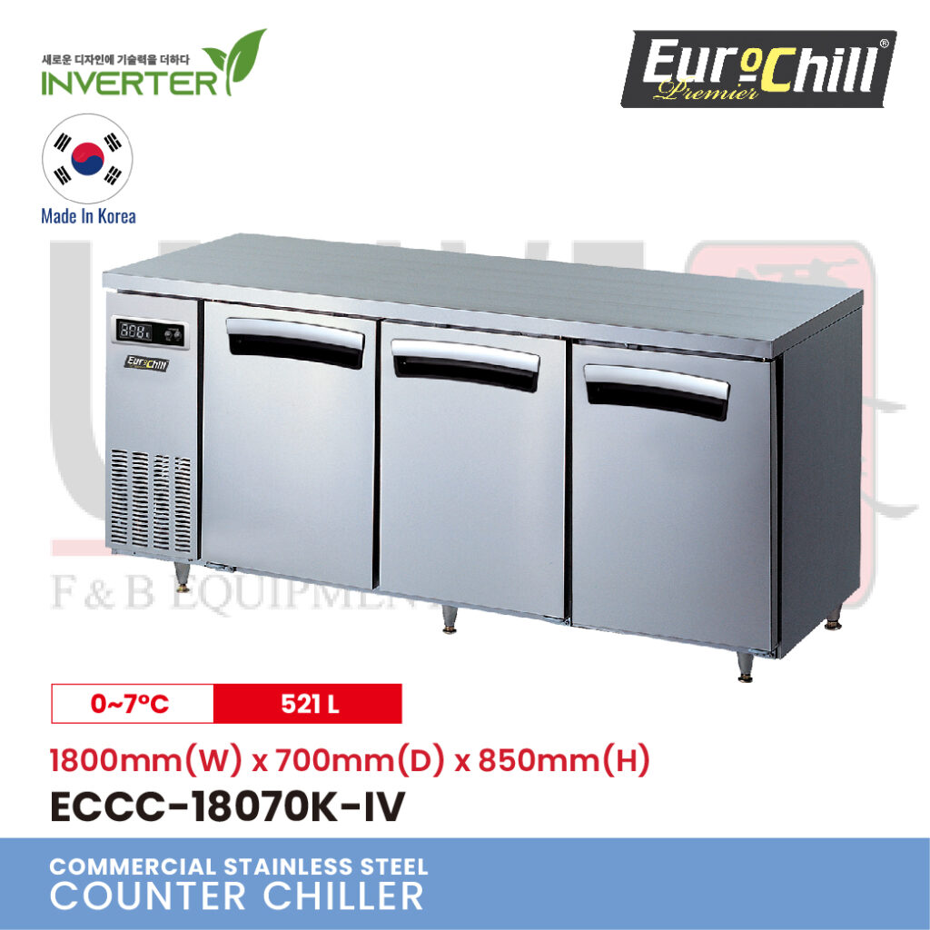3 Doors Counter Bench Chiller ECCC-18070K-IV