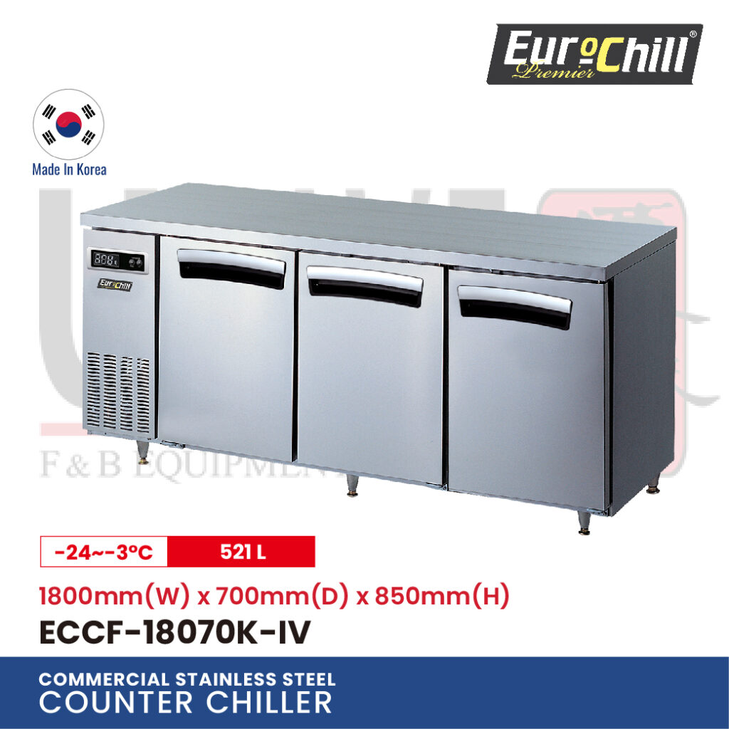 3 Doors Counter Bench Freezer ECCF-18070K-IV