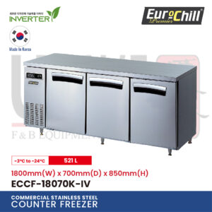 3 Doors Counter Bench Freezer ECCF-18070K-IV