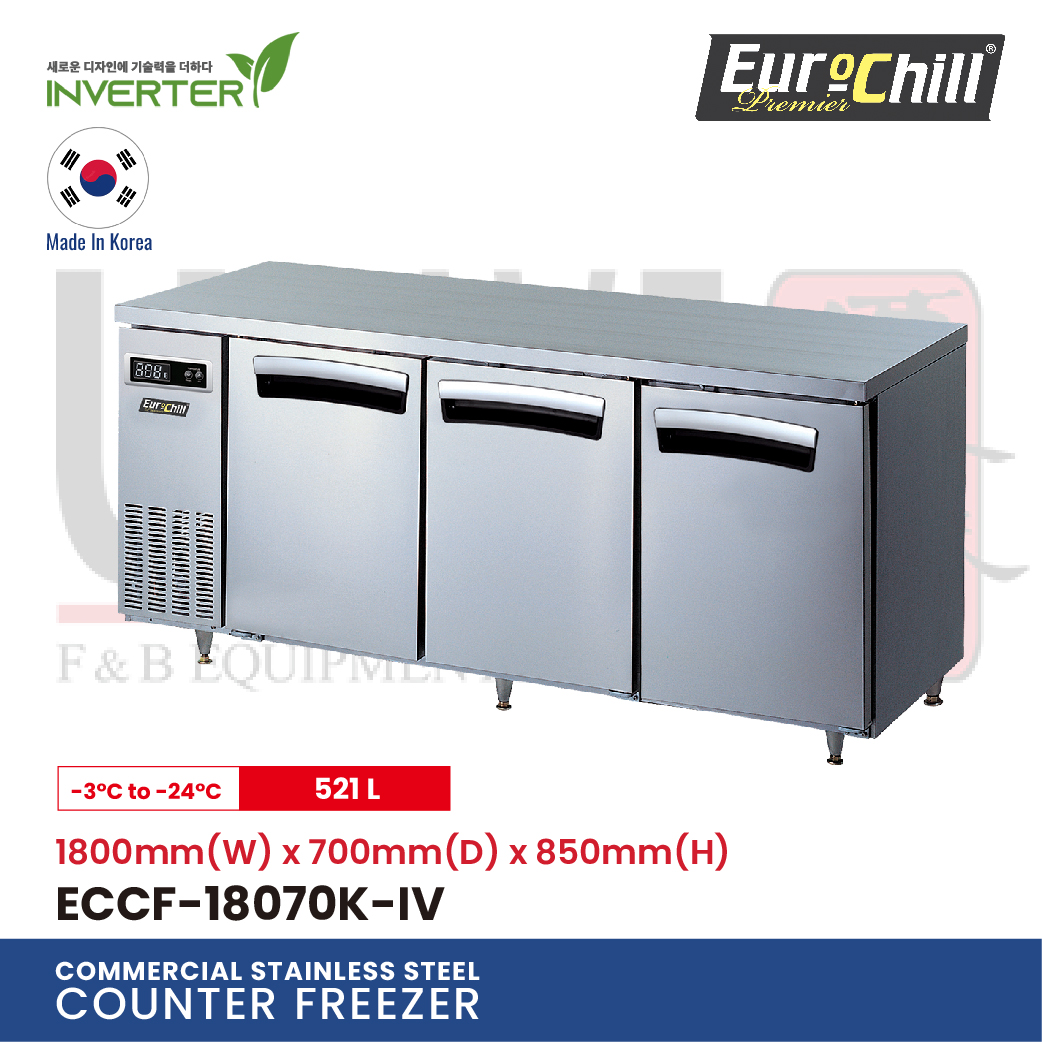 3 Doors Counter Bench Freezer ECCF-18070K-IV