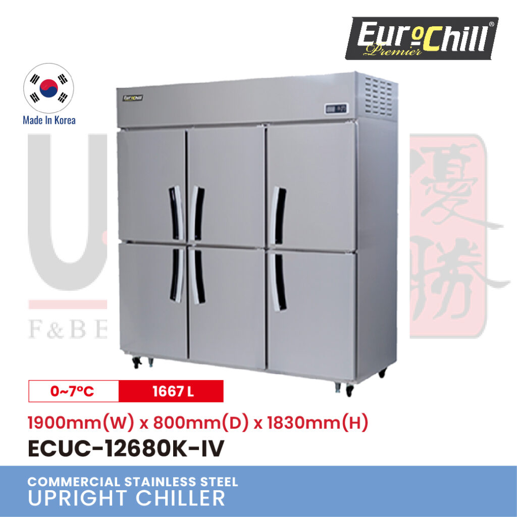 4 Doors Upright Counter Chiller Freezer ECUC-19080K-IV