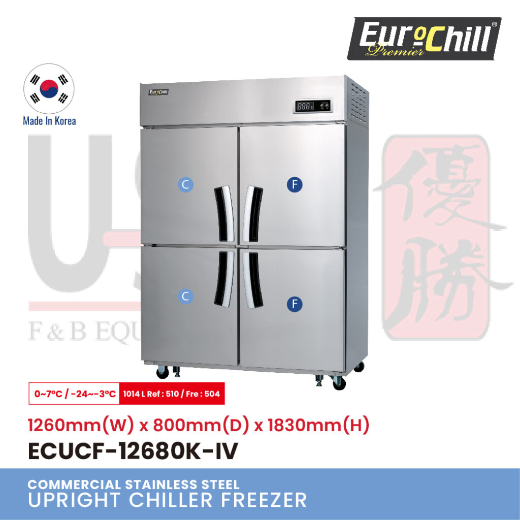 4 Doors Upright Counter Chiller Freezer ECUCF-12680K-IV