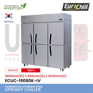 4 Doors Upright Counter Chiller Freezer ECUCF-19080K-IV